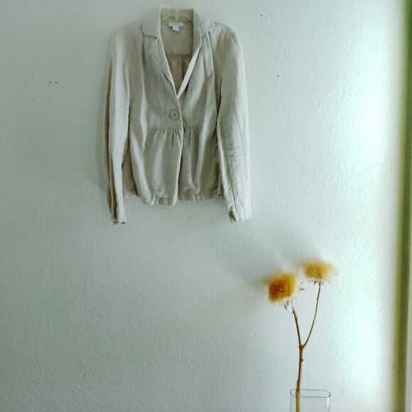 Linen Jacket Y2K Retro Cottagecore Natural Fabric Summer Capsule - Picture 1 of 11